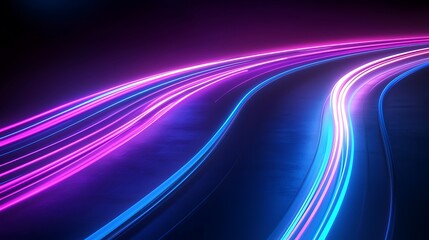 Neon Road Curves Night Vision