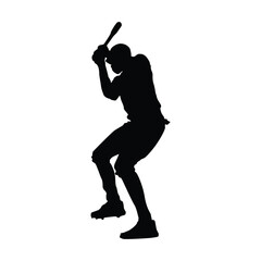 BATTING BASEBALL SILHOUETTE VECTOR 5