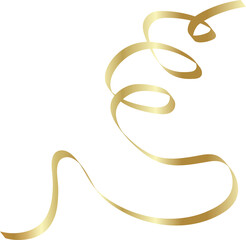 Gold shiny ribbons. Decoration for party, holiday, New Year