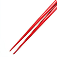Elegant red chopsticks on white background perfect for asian cuisine food photography clean shiny color macro image stock