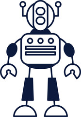 Robot Icon Line Style Element