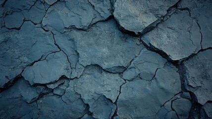Obraz premium Cracked Dark Blue-Gray Earth Texture Close-Up