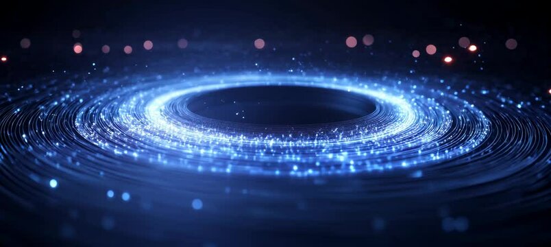 Magnet gravity energy circular field on space. Magnetic physics science experiment. Generative video AI technology.	
