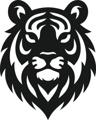 Fototapeta premium head of tiger silhouette vector animal illustration