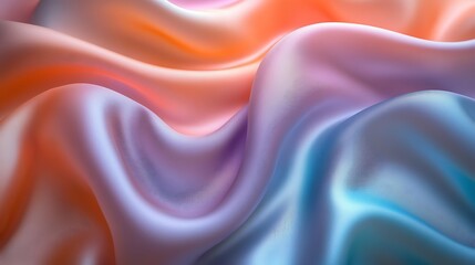 Fototapeta premium Silky smooth textures in a rich mix of pastel hues, featuring peach, turquoise, and lilac tones that create an elegant abstract pattern