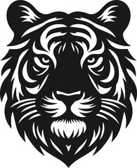 tiger head with ears perked up vector