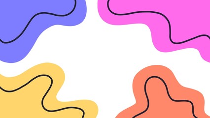 Cute colorful wave cartoon abstract background