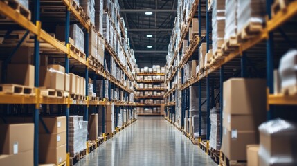 Small warehouse space with organized shelves filled with neatly labeled products for online orders.