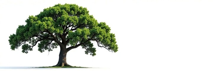 Isolated branches of a large oak tree against a white background, branch, tree, nature