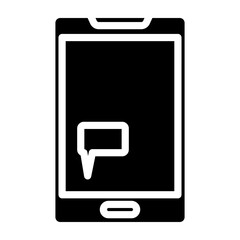 Chat App Vector Glyph Icon Design