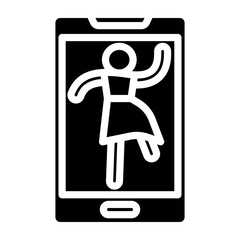 Dance Video Vector Glyph Icon Design