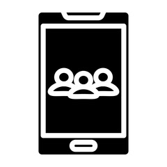 Group Selfie Vector Glyph Icon Design