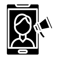 Social Media Influencer Vector Glyph Icon Design