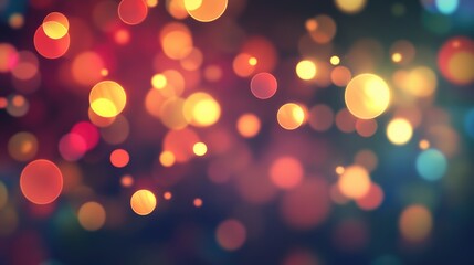 Fototapeta premium Colorful bokeh lights background. Blurred circle shapes. Multicolored blurry lights bokeh defocused abstract background for Christmas new year and celebration events.
