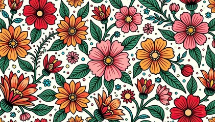 Intricate line art floral design, continuous repeat, print, texture