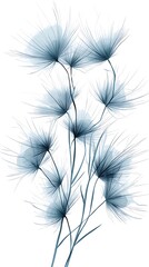 Fototapeta premium Delicate Floral Arrangement with Blue Hues on a White Background Illustration and Design