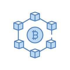 Obraz premium Blockchain vector icon stock illustration