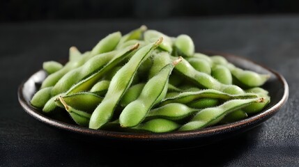 Fresh Green Edamame Beans in a Bowl Close Up