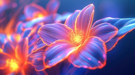 Glowing Neon Flowers