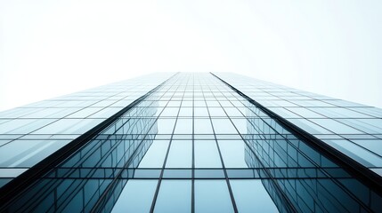 Modern Skyscraper Facade, Upward View, Cityscape
