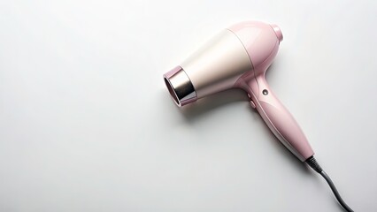 Long Exposure Hair Dryer Photography, Flat Lay, Soft Feminine White Background, Wide Angle