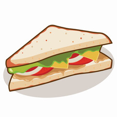 Half sandwich vector illustration flat design and cartoon effect
