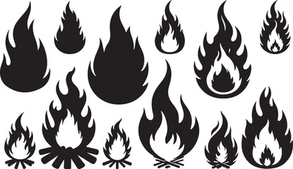 Flame Silhouettes - Fire and Heat Illustration