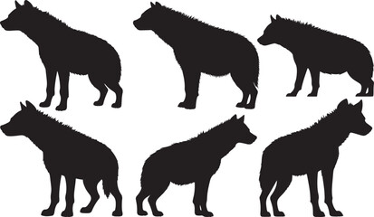 Hyena Silhouette - African Wildlife and Predator Illustration