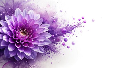 Obraz premium Purple Splash Wedding Invitation Background, Beautiful Flower Landscape Photography, Abstract Floral Design