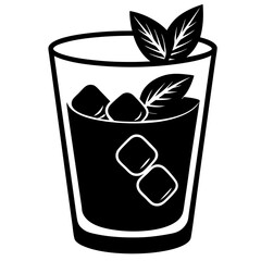 Glass of martini with lemon