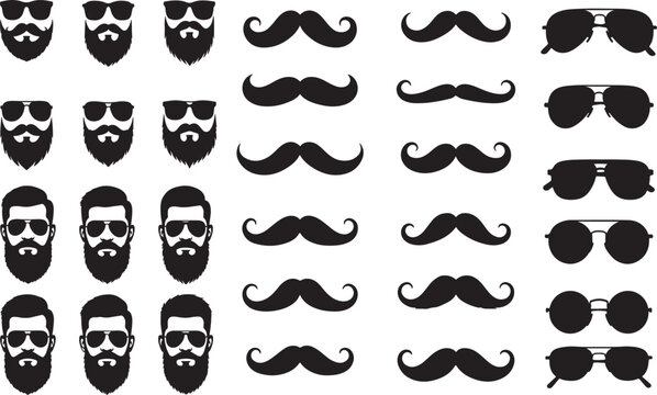 Mustaches, Beard, and Sunglasses Style - Facial Hair and Fashion Icons