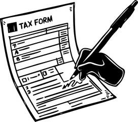 Fototapeta premium Understanding tax forms essential guide for individuals and businesses office document creation informative close-up tax simplification