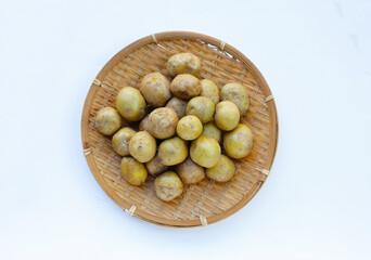 Raw fresh organic potatoes, Tiny potatoes