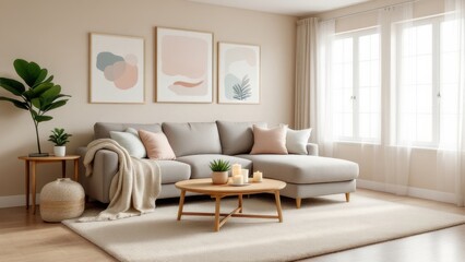 new modern scandinavian loft apartment. 3d rendering