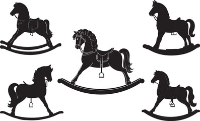 Rocking Horse Silhouette - Classic Childhood Toy