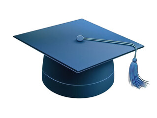 A blue graduation cap symbolizes achievement and success in education. This iconic accessory is often worn during graduation ceremonies, representing culmination of hard work and dedication