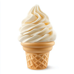 Delicious creamy vanilla soft serve ice cream cone sweet treat dessert food cold cool milk dairy tasty white image yummy