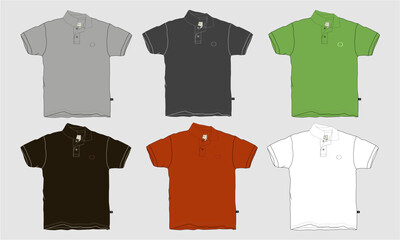 Realistic Polo Shirt Mockup Set - Editable Color Variants for Fashion Branding