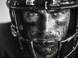 Man with a black helmet on his head