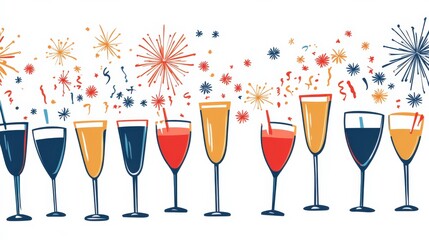 New Year Countdown Party Illustrations for Celebrations