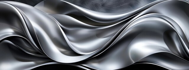 Silver fabric with a wave pattern