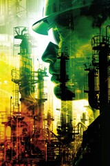 Man is standing in front of a large industrial plant