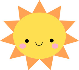  Cute Sun Illustration Element Set