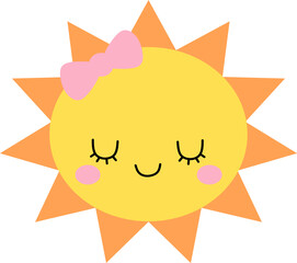  Cute Sun Illustration Element Set