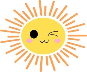  Cute Sun Illustration Element Set