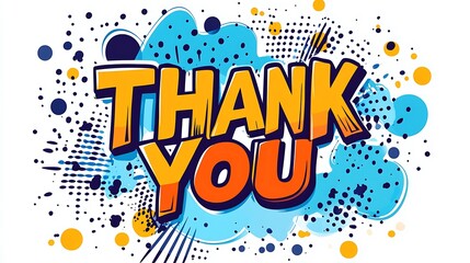 "Thank You Comic Style Graphic with Bold Typography and Colorful Pop Art Design"

