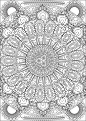 Abstract Outline Mandala Adult Coloring Page Printable Vector