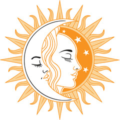 A vector icon combining a half sun with stylized rays