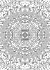 Mandala Vector Line Art Coloring Page For Adults