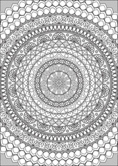Coloring Page For Adult Mandala Outline Illustration